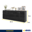 NOAH - Kommode / Sideboard mit 5 Schubladen und 5 Türen - Anthrazit Grau / Schwarz Gloss