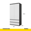 JOELLE Kleiderschrank 90cm – Weiß Matt / Anthrazit