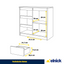 MIKEL - Kommode / Sideboard mit 3 Schubladen und 1 Tür - Wotan Eiche / Beton-Optik
