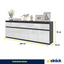NOAH - Kommode / Sideboard mit 5 Schubladen und 5 Türen - Anthrazit Grau / Weiß Gloss