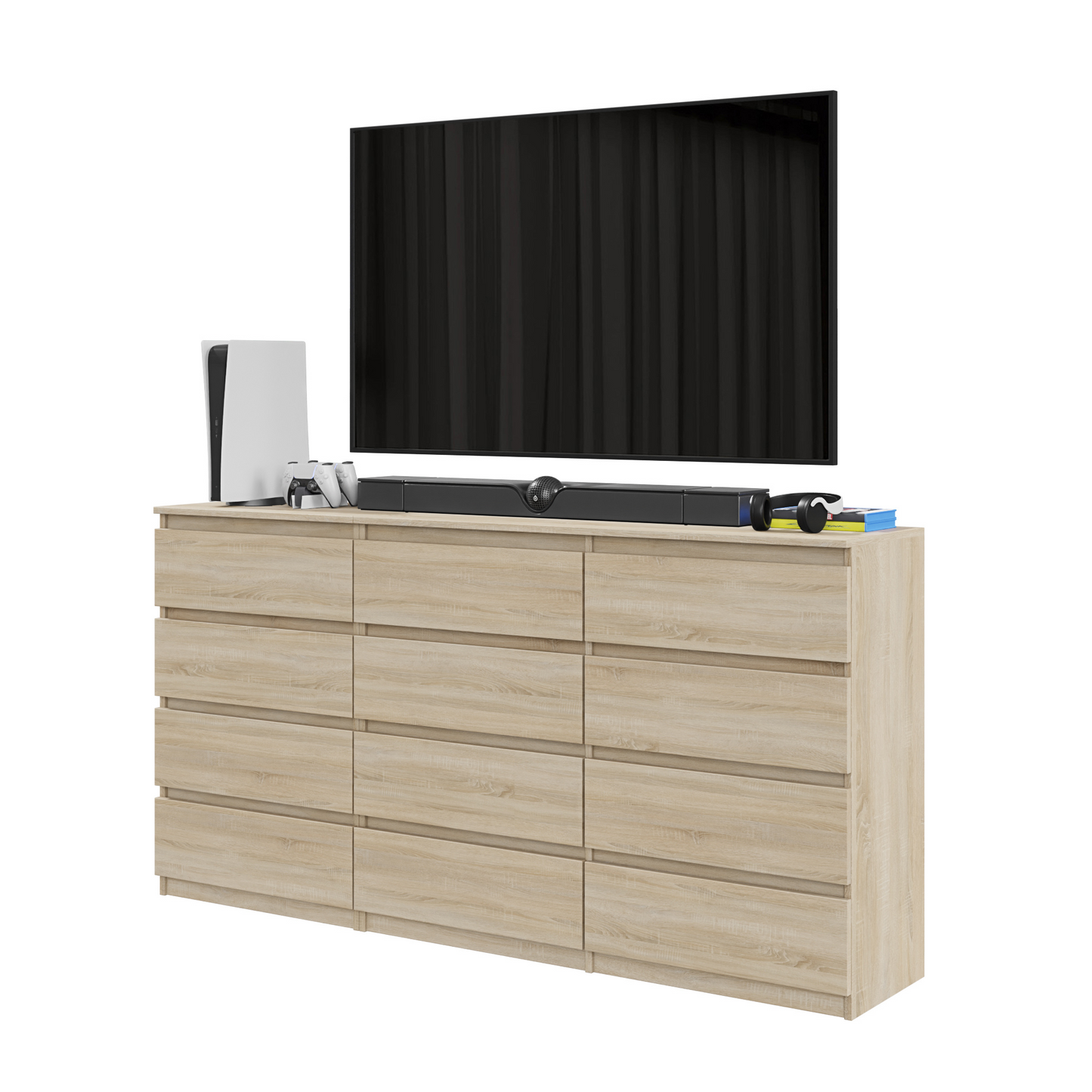 GABRIEL - Kommode / Sideboard mit 12 Schubladen (8+4) - Sonoma Eiche