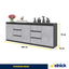 MIKEL - Kommode / Sideboard mit 6 Schubladen und 3 Türen - Anthrazit Grau / Beton-Optik