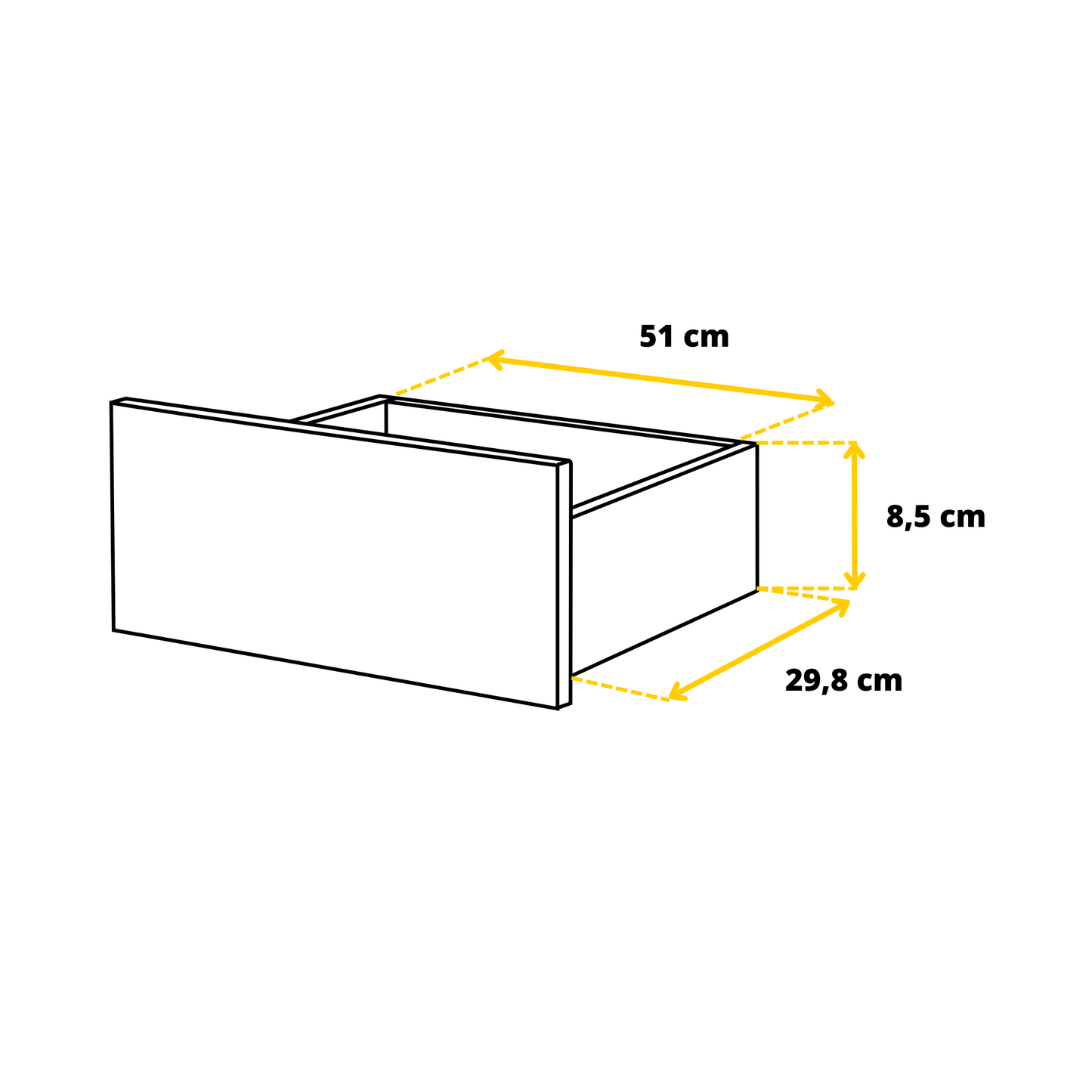 GABRIEL - Kommode / Sideboard mit 4 Schubladen - Weiß Matt / Schwarz Gloss