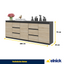 MIKEL - Kommode / Sideboard mit 6 Schubladen und 3 Türen - Anthrazit Grau / Sonoma Eiche