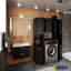 EMMA Badezimmerschrank-Set mit Türen und Einlegeböden - Schwarz Matt