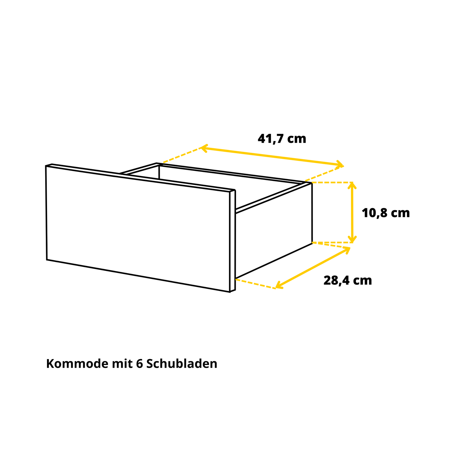 GABRIEL - Kommode / Sideboard mit 10 Schubladen (6+4) - Beton-Optik / Weiß Gloss