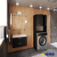 EMMA - Badezimmerschrank mit Türen und Einlegeböden - Schwarz Matt