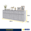 NOAH - Kommode / Sideboard mit 5 Schubladen und 5 Türen - Beton-Optik