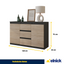 MIKEL - Kommode / Sideboard mit 3 Schubladen und 2 Türen - Anthrazit Grau / Sonoma Eiche