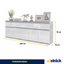 NOAH - Kommode / Sideboard mit 5 Schubladen und 5 Türen - Beton-Optik / Weiß Gloss