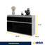 NOAH - Kommode / Sideboard mit 3 Schubladen und 3 Türen - Beton-Optik / Schwarz Gloss