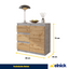 MIKEL - Kommode / Sideboard mit 3 Schubladen und 1 Tür - Beton-Optik / Wotan Eiche