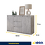 MIKEL - Kommode / Sideboard mit 3 Schubladen und 2 Türen - Beton-Optik