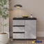 MIKEL - Kommode / Sideboard mit 3 Schubladen und 1 Tür - Anthrazit Grau / Beton-Optik