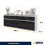 NOAH - Kommode / Sideboard mit 5 Schubladen und 5 Türen - Beton-Optik / Schwarz Gloss