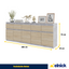 NOAH - Kommode / Sideboard mit 5 Schubladen und 5 Türen - Beton-Optik / Sonoma Eiche