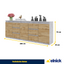 MIKEL - Kommode / Sideboard mit 6 Schubladen und 3 Türen - Beton-Optik / Wotan Eiche