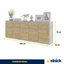 NOAH - Kommode / Sideboard mit 5 Schubladen und 5 Türen - Beton-Optik / Wotan Eiche