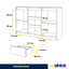 MIKEL - Kommode / Sideboard mit 3 Schubladen und 2 Türen - Beton-Optik / Wotan Eiche