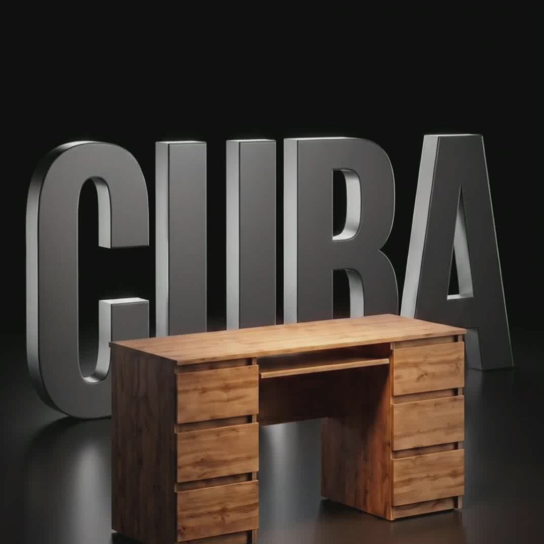 CUBA Schreibtisch mit 6 Schubladen und Tastaturablage – Produktvideo