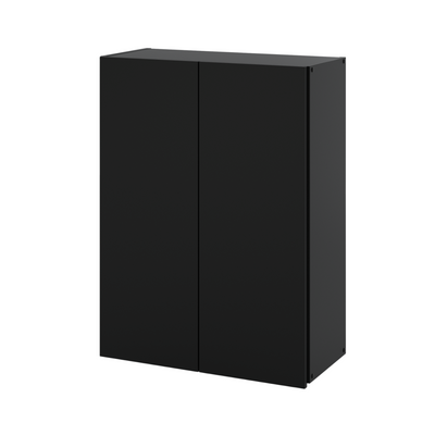 EMILY Badezimmerschrank mit Türen und Einlegeböden - Schwarz Matt