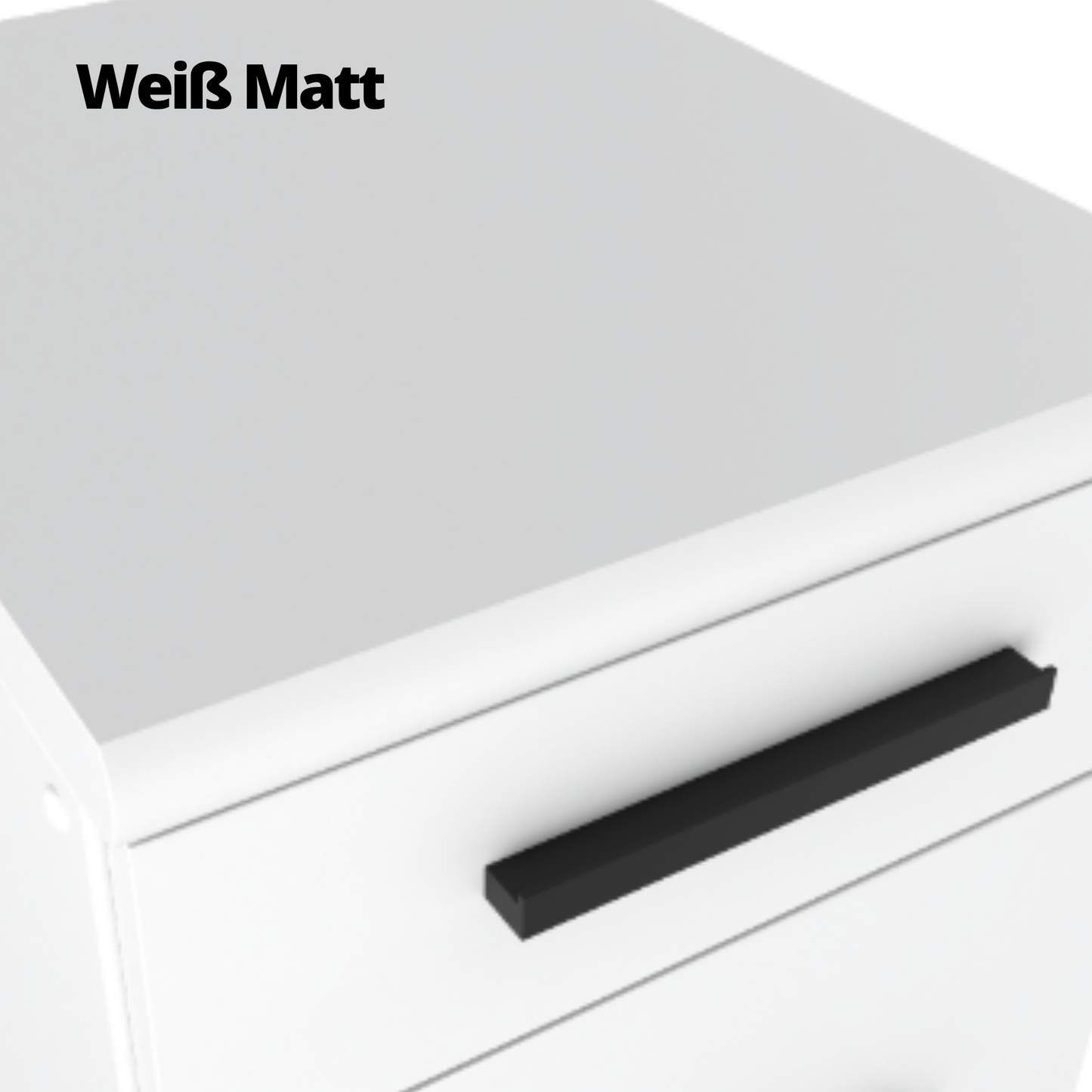 RENO - Küchenblock - Weiß Matt / Beton mit Arbeitsplatte - 8 Schränke - 260 cm