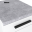 GONZO - Küchenblock - Weiß Matt / Beton mit Arbeitsplatte - 6 Schränke - 200 cm