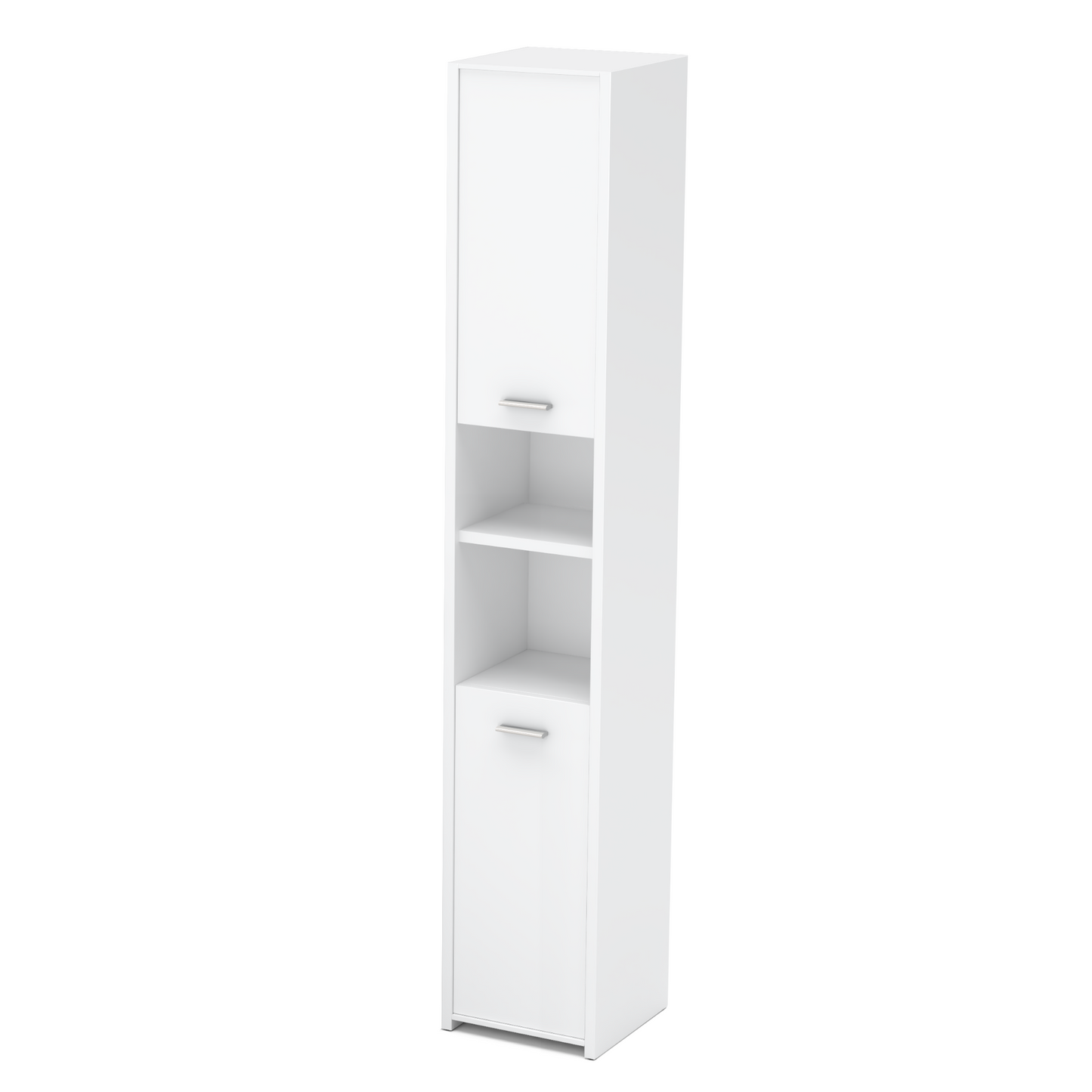 EMMA Badezimmerschrank mit Türen und Einlegeböden - Weiß Matt