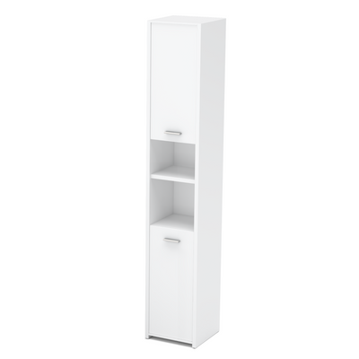 EMMA Badezimmerschrank mit Türen und Einlegeböden - Weiß Matt