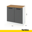 GONZO - Küchenblock - Beton / Weiß Matt mit Arbeitsplatte - 6 Schränke - 200 cm